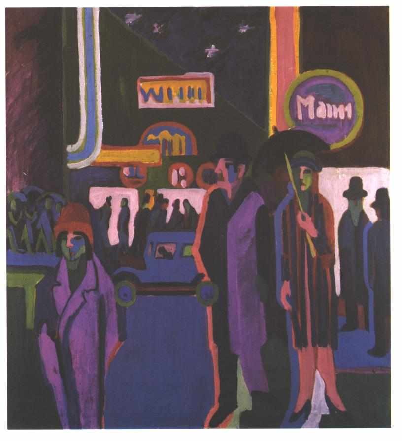 Street Scene at Night by Ernst Ludwig Kirchner