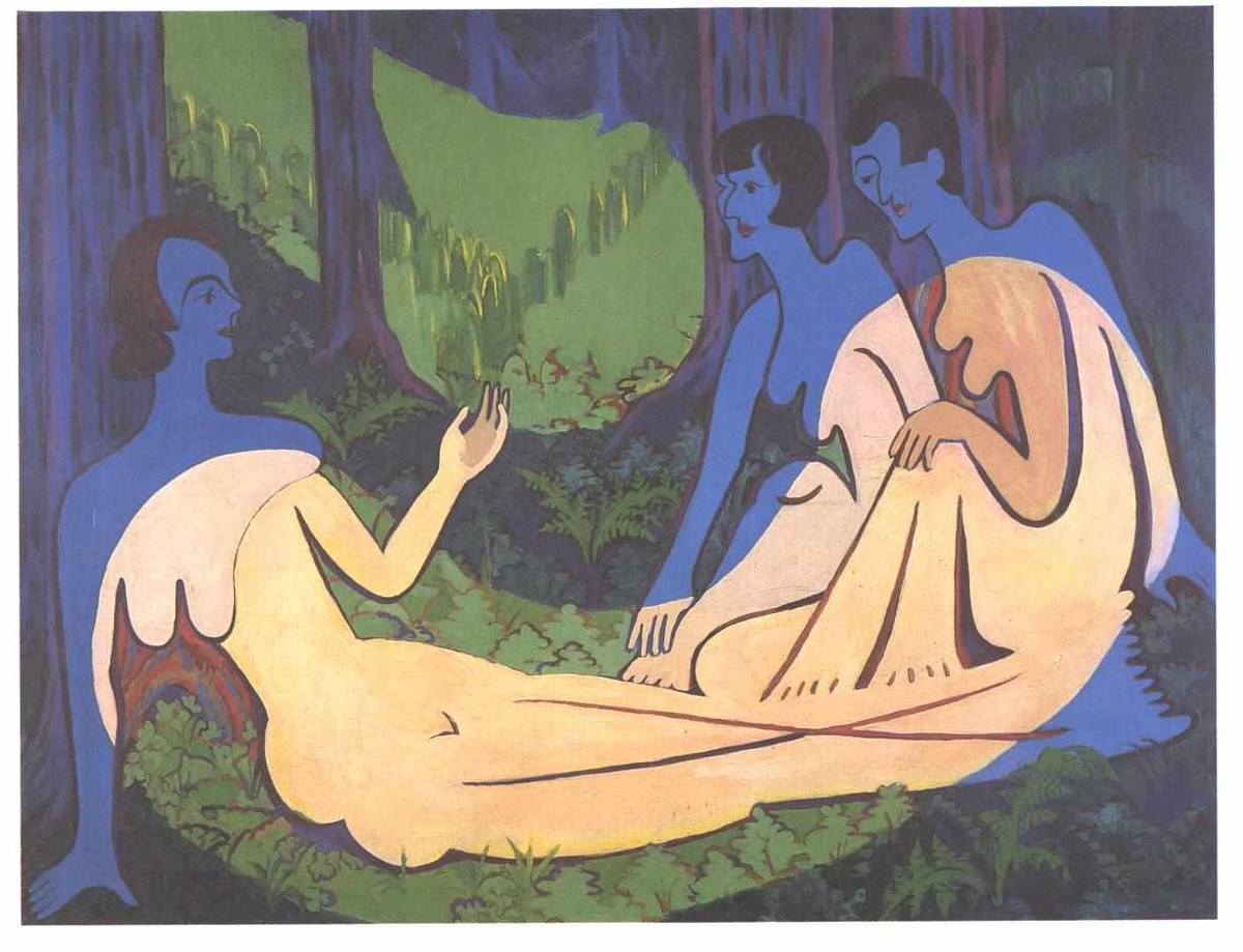 Three Nudes in the Forest by Ernst Ludwig Kirchner