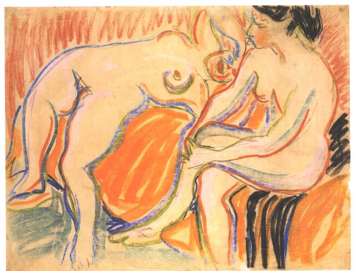 Two Female Nudes by Ernst Ludwig Kirchner