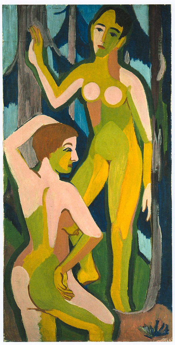 Two Nudes in the Wood II by Ernst Ludwig Kirchner