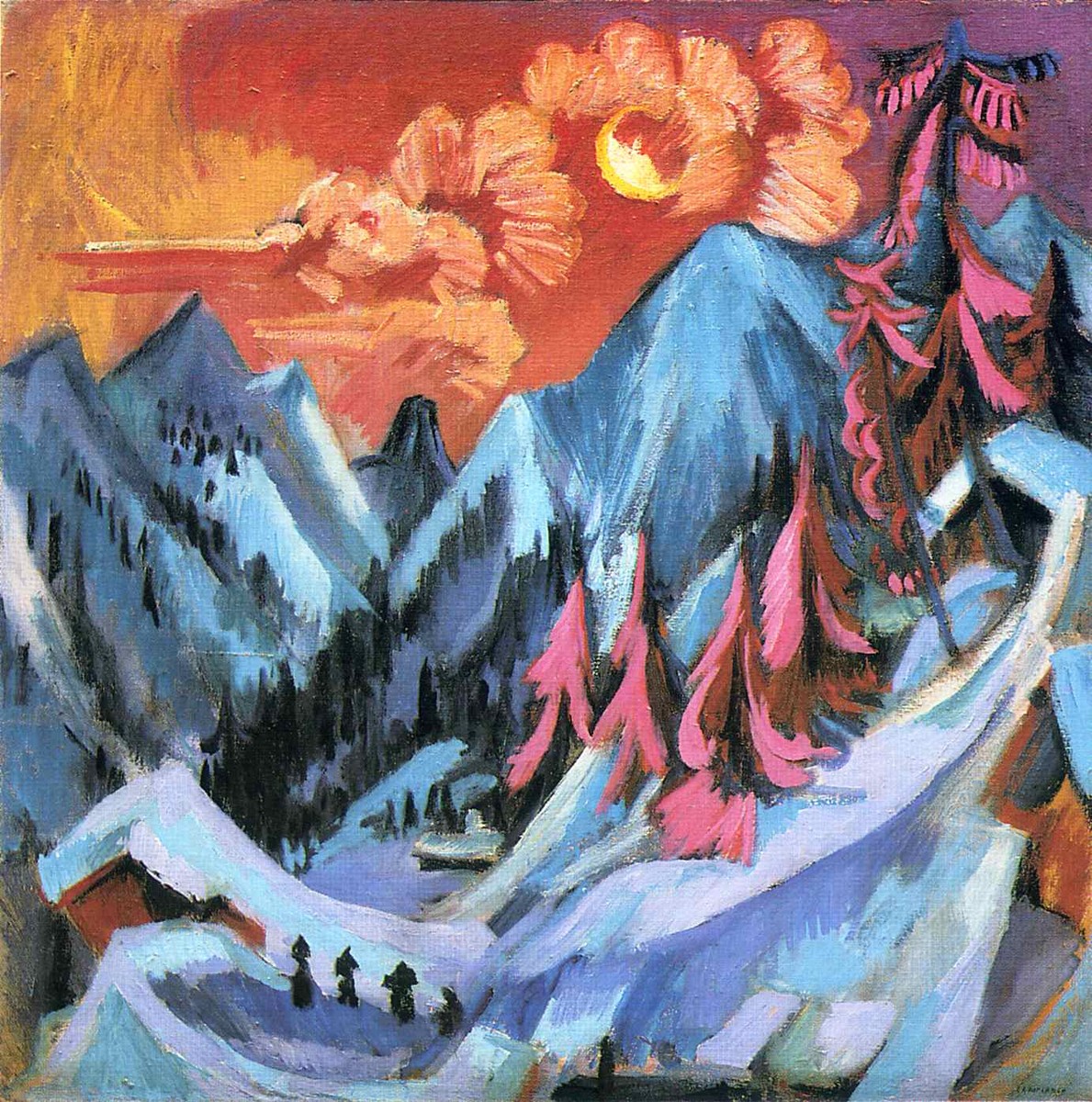 Winter Landscape in Moonlight by Ernst Ludwig Kirchner