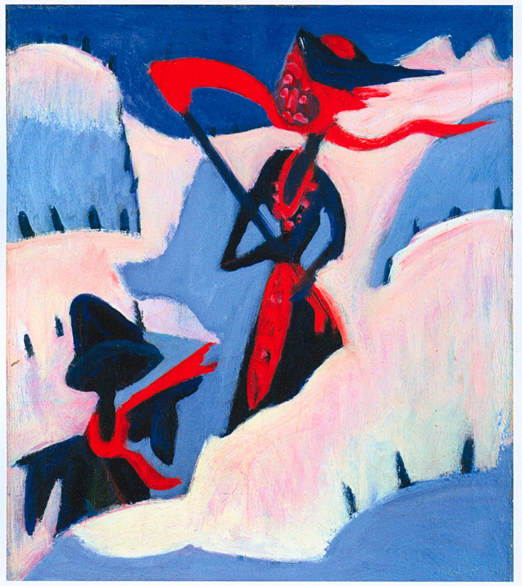 Witch and Scarecrow in the Snow by Ernst Ludwig Kirchner