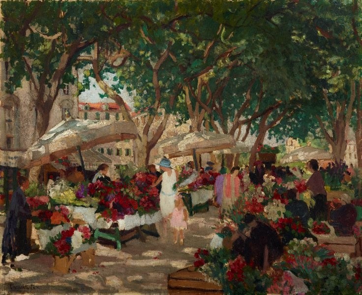 Flower market, Nice by Ethel Carrick