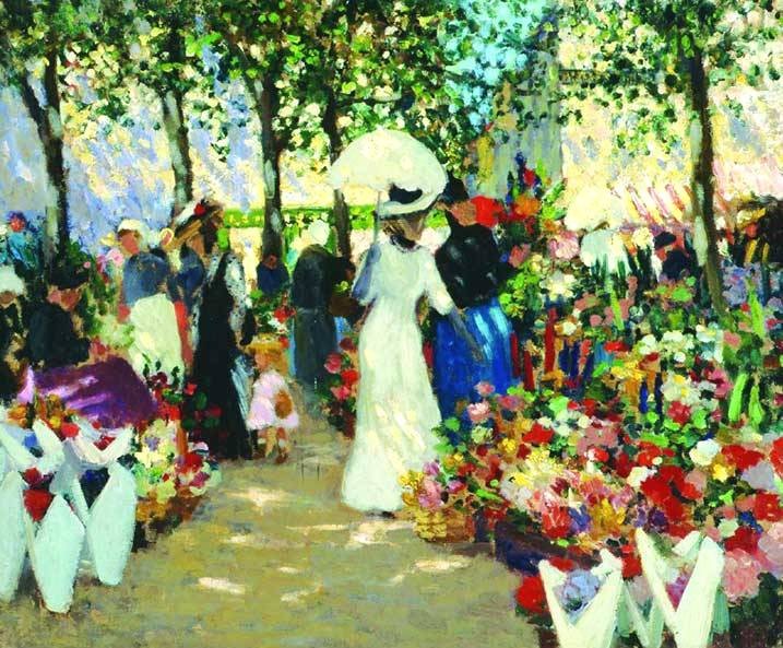 French Flower Market by Ethel Carrick
