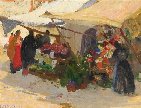Marche aux fleurs à Venise by Ethel Carrick