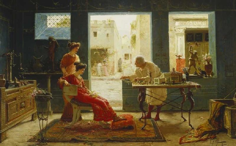 In A Jewelry Store by Ettore Forti
