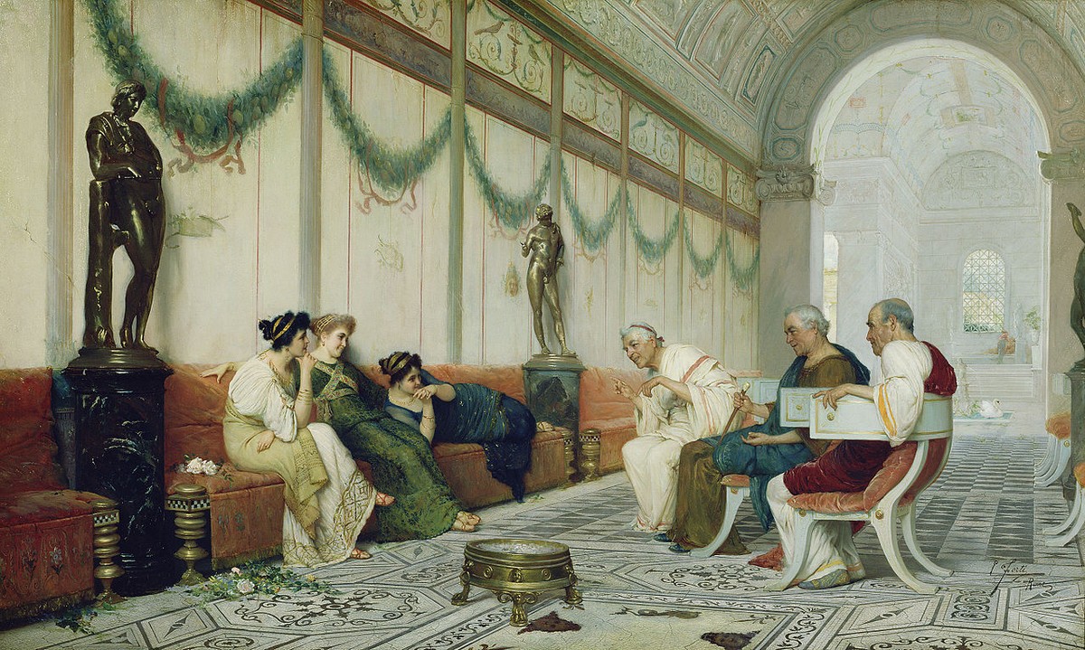 Interior of a Roman Building with Figures by Ettore Forti