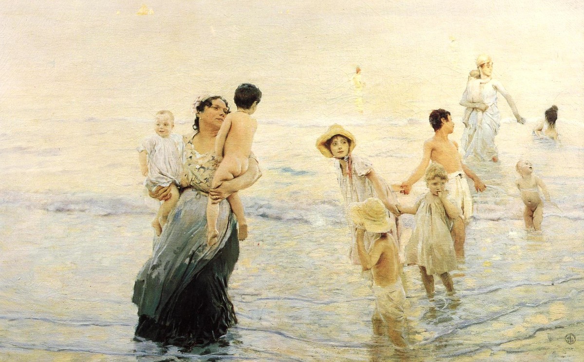 July (On the beach) by Ettore Tito
