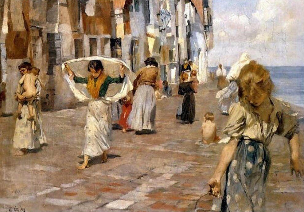 Life in Chioggia by Ettore Tito
