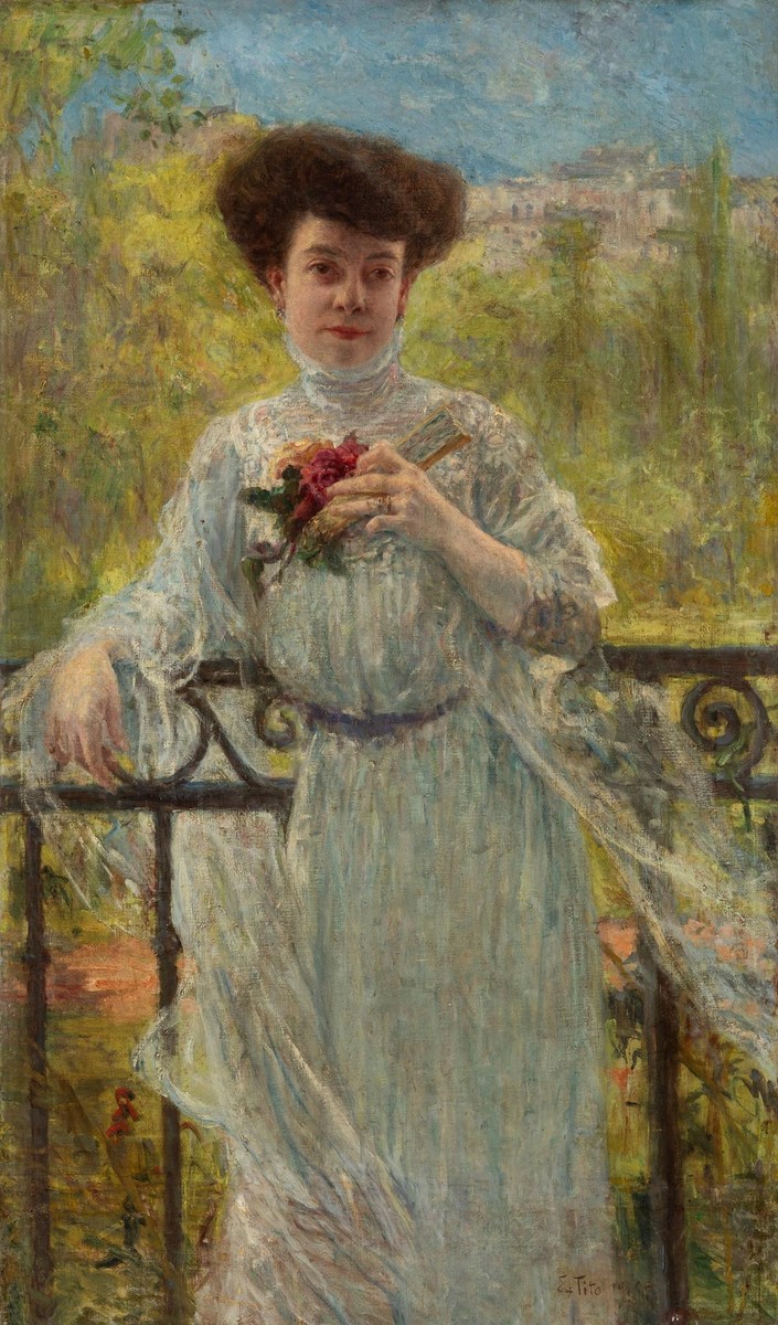 Portrait of a woman by Ettore Tito