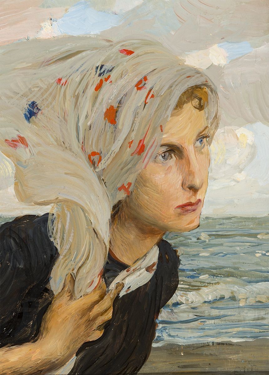 Portrait of a woman by Ettore Tito