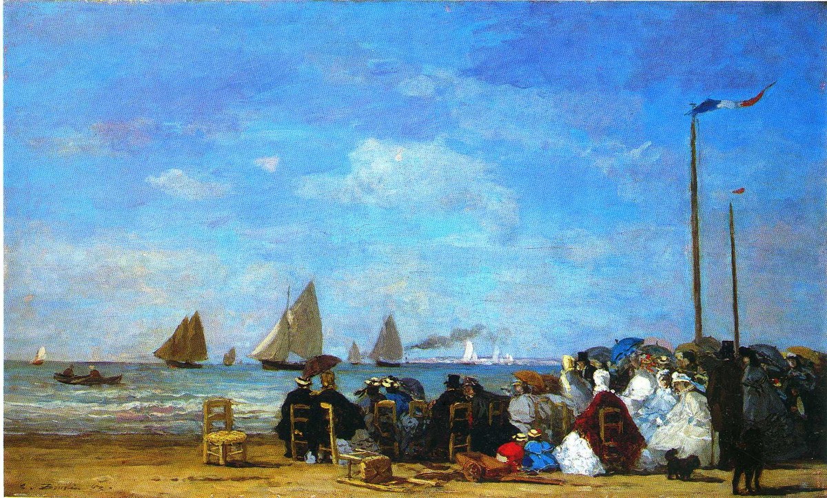 Beach Scene, Trouville by Eugene Boudin
