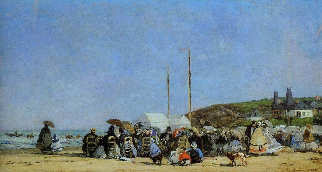 Beach Scene, Trouville by Eugene Boudin