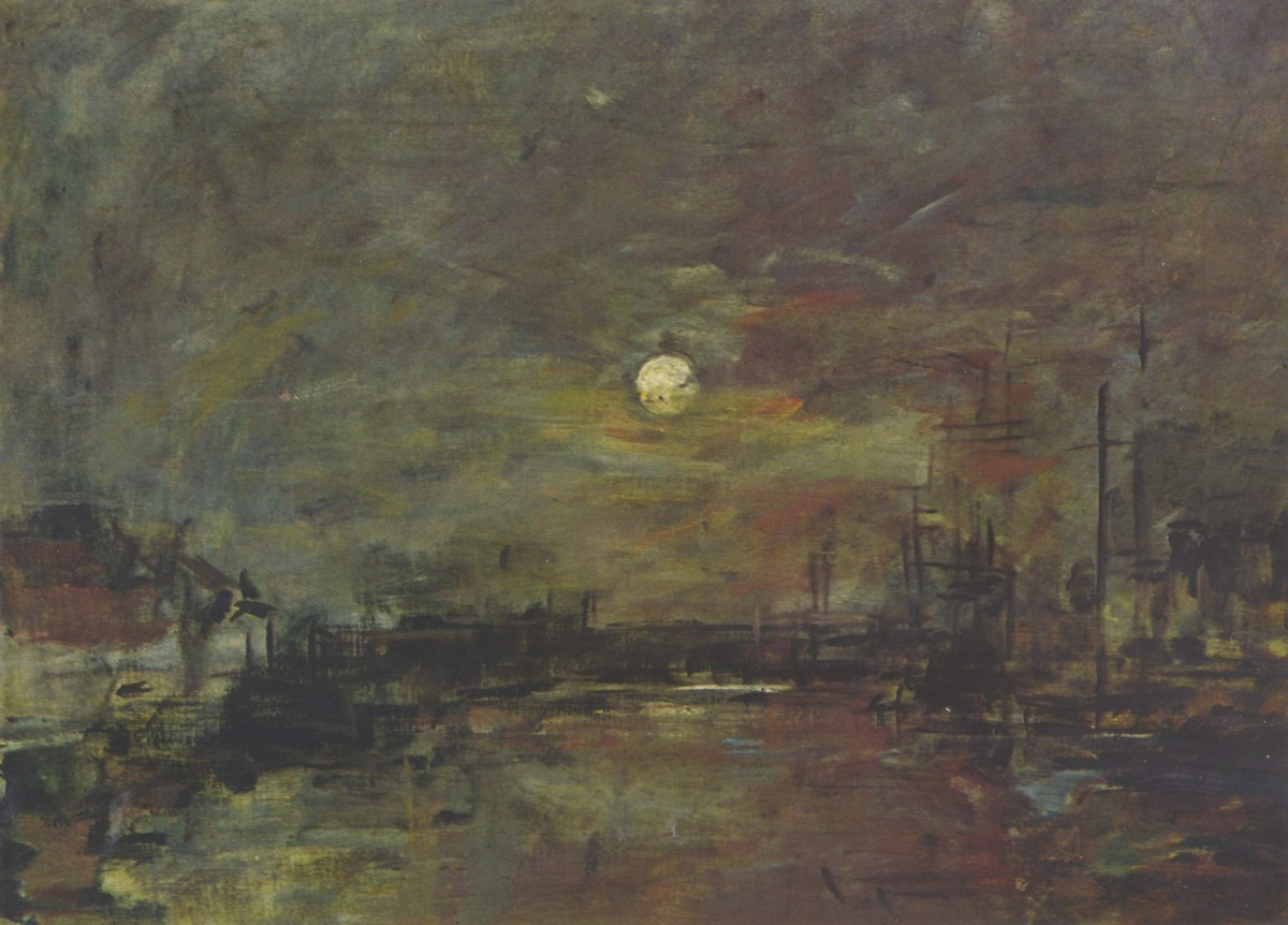Dusk over the port of Le Havre by Eugene Boudin