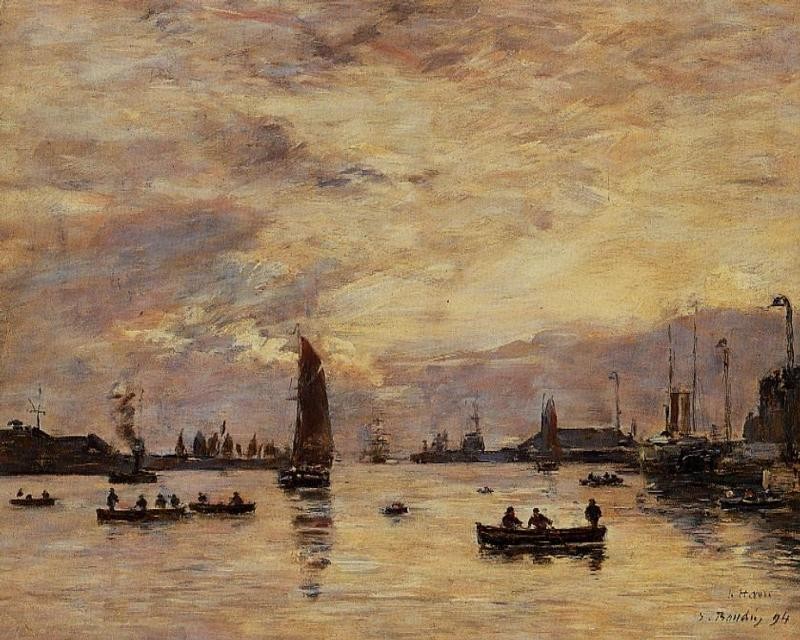 Le Havre. Avent Port. by Eugene Boudin