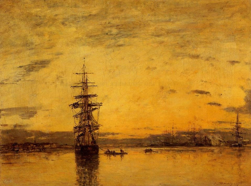 Le Havre. Basin of Eure. by Eugene Boudin