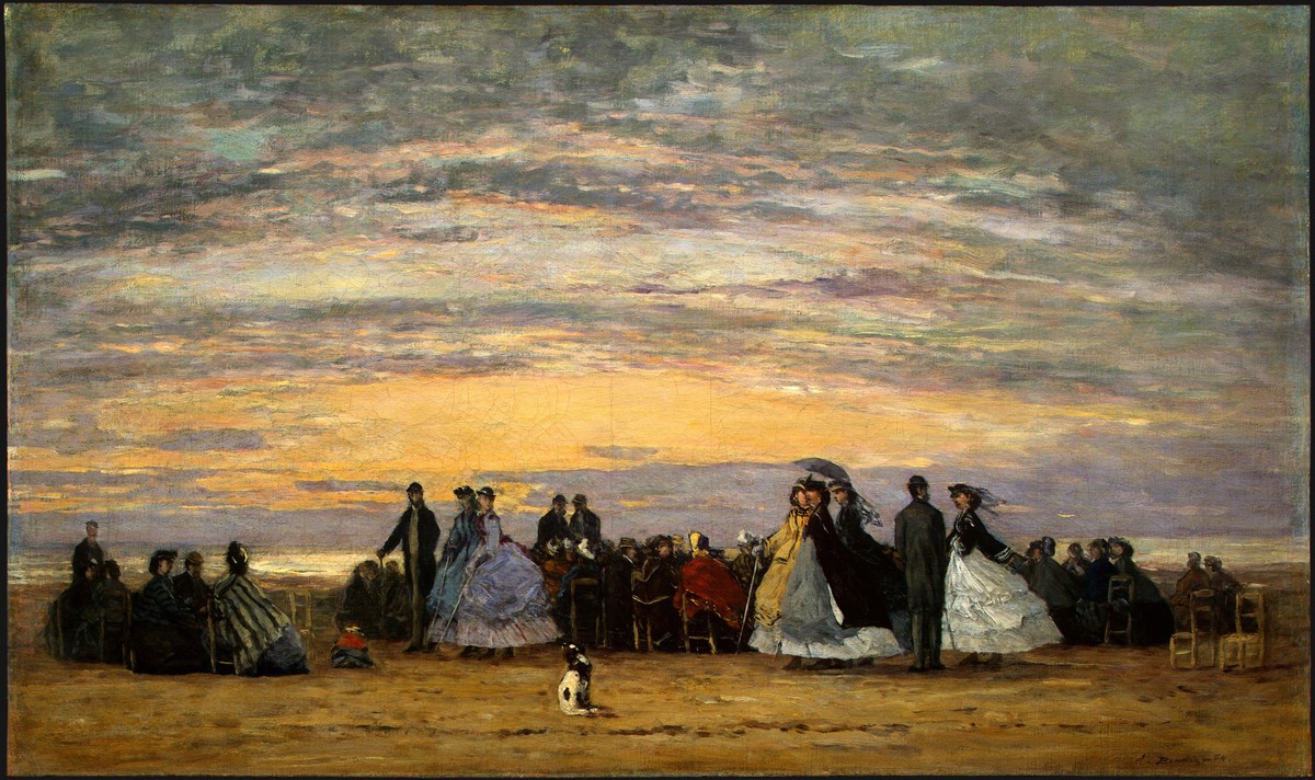 The Beach at Villerville by Eugene Boudin