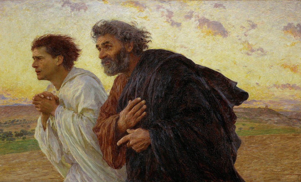 the Disciples Peter and John Running to the Tomb on the Morning of the Resurrection by Eugène Burnand