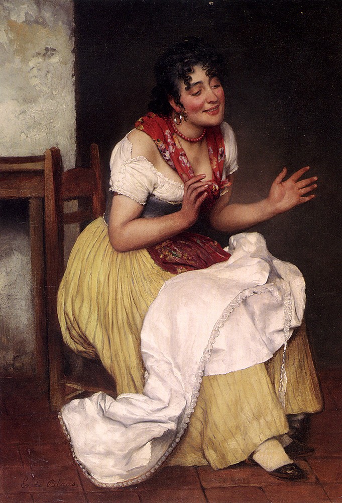 An Interesting Story by Eugene de Blaas