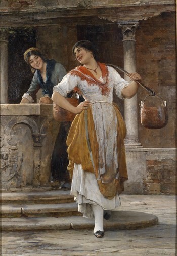 Meeting in the Square by Eugene de Blaas