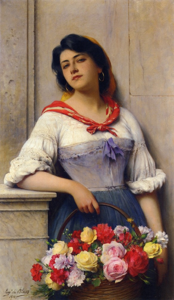 The Flower Girl by Eugene de Blaas
