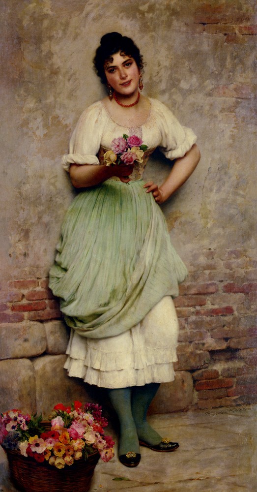 The Flower Seller by Eugene de Blaas