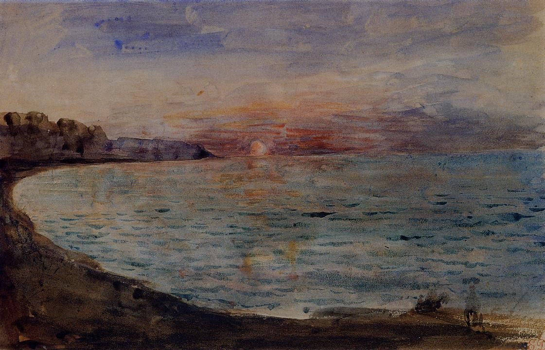 Cliffs near Dieppe by Eugene Delacroix