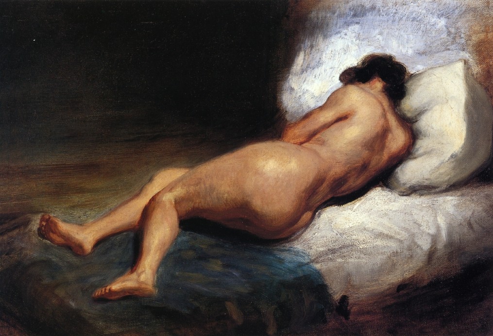 Study of a Reclining Nude by Eugene Delacroix