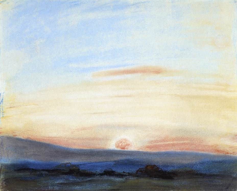 Study of Sky, Setting Sun by Eugene Delacroix