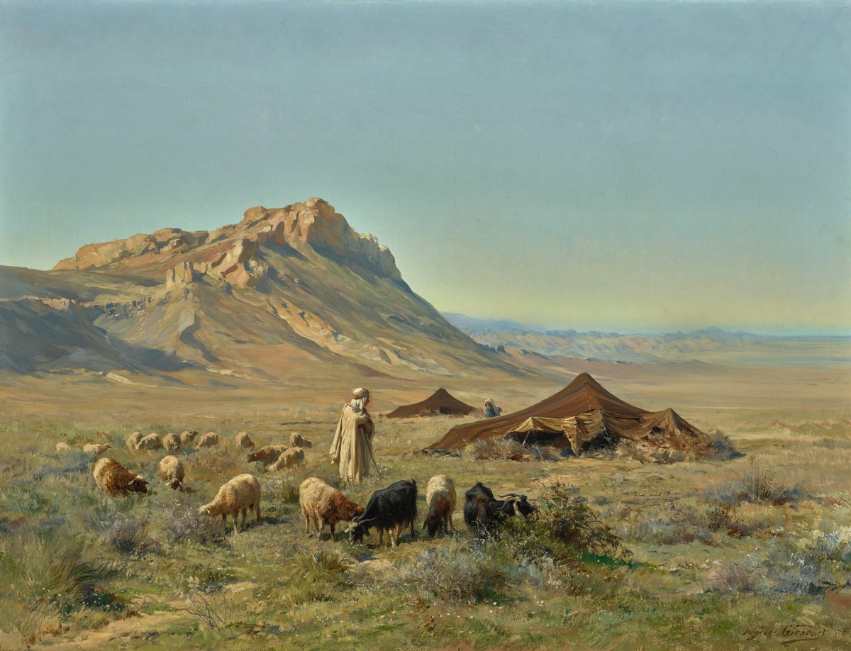 A Bedouin Encampment by Eugène Girardet