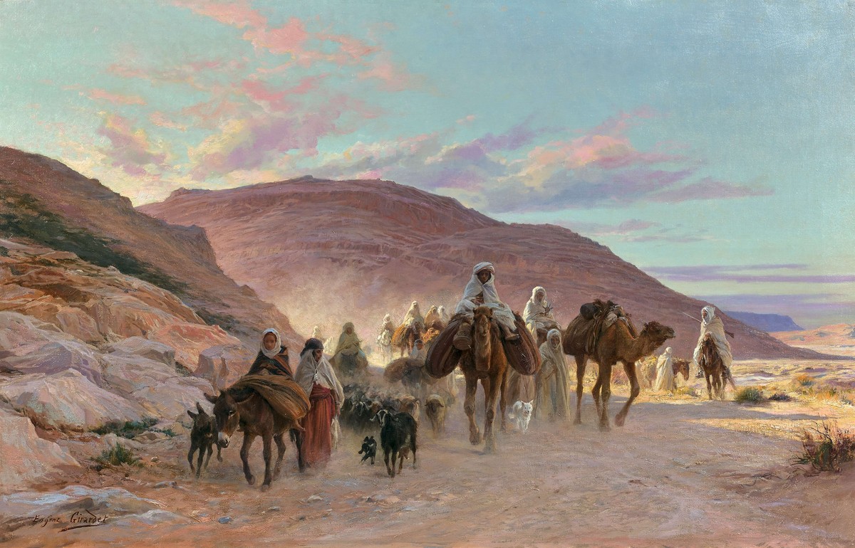Une Caravane Dans Le Désert by Eugène Girardet
