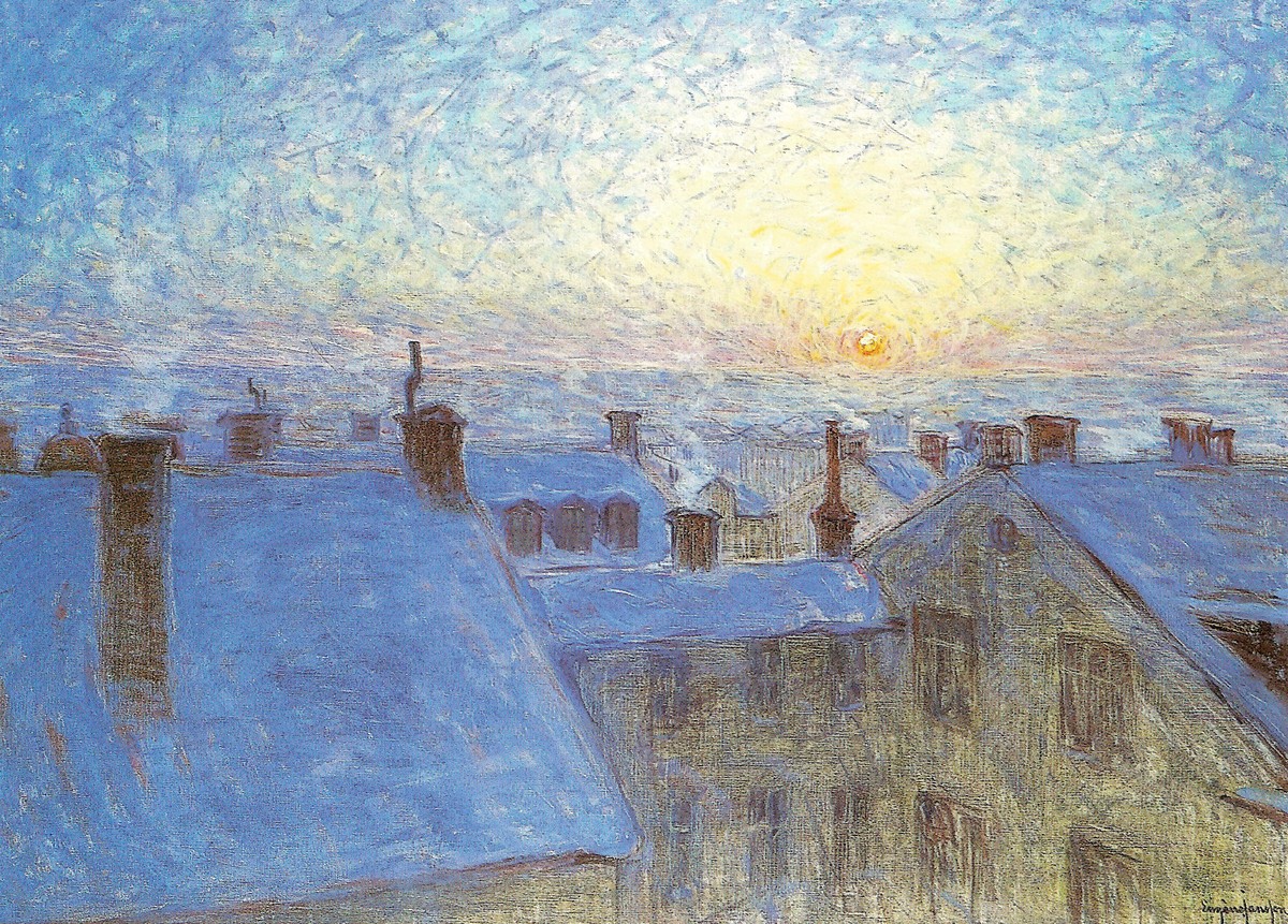Sonnenaufgang Über Den Dächern by Eugène Jansson