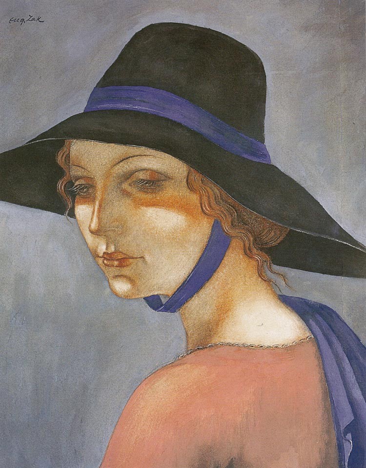 Portrait of a Young Woman in a Hat (Jadwiga Zak) by Eugeniusz Zak