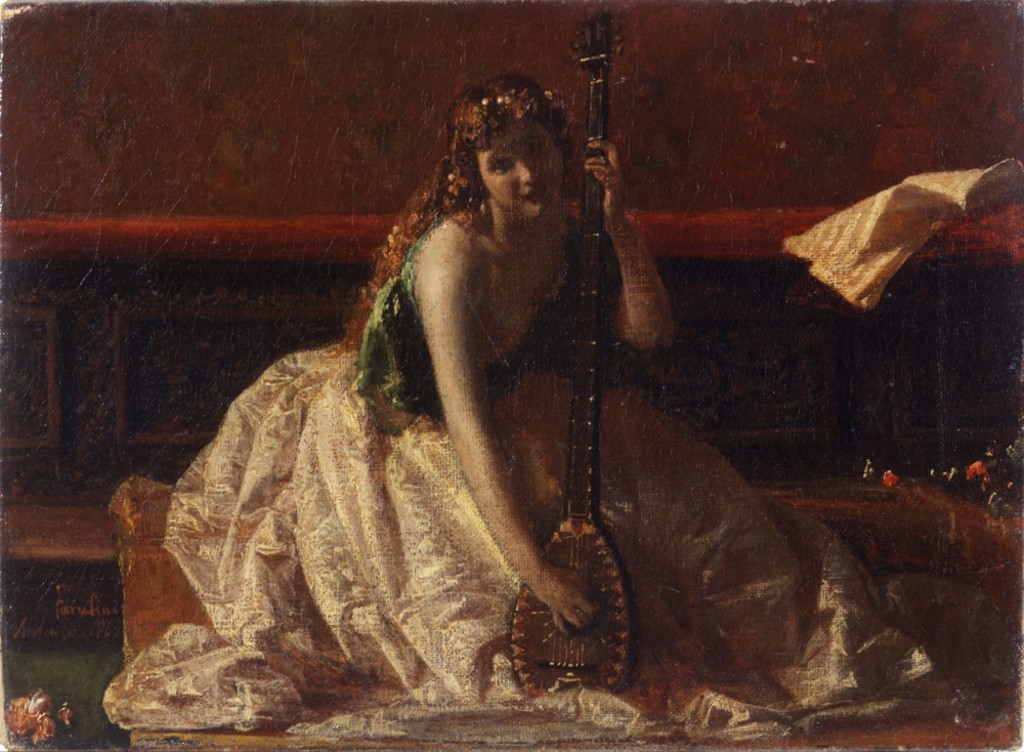 Lute player by Federico Faruffini