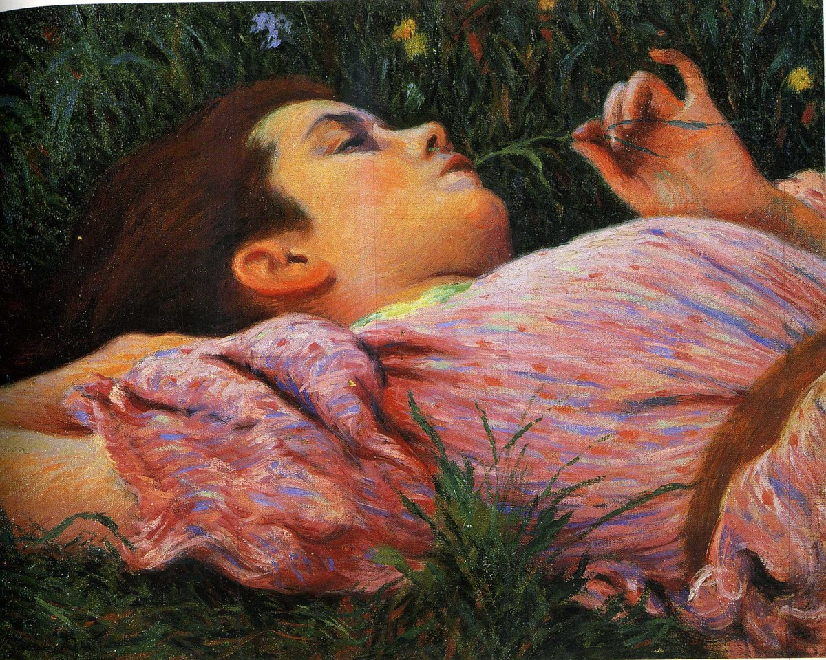 Girl with flowers by Federico Zandomeneghi