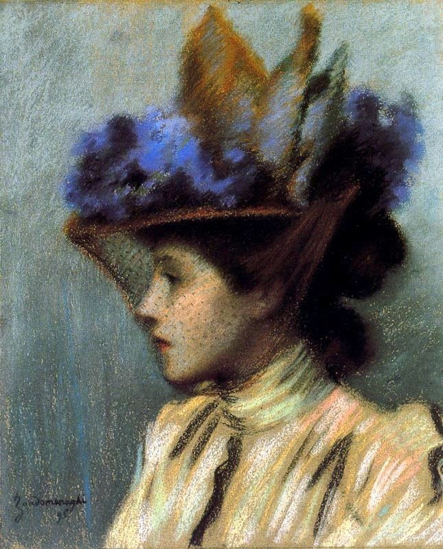 Lady with a hat by Federico Zandomeneghi