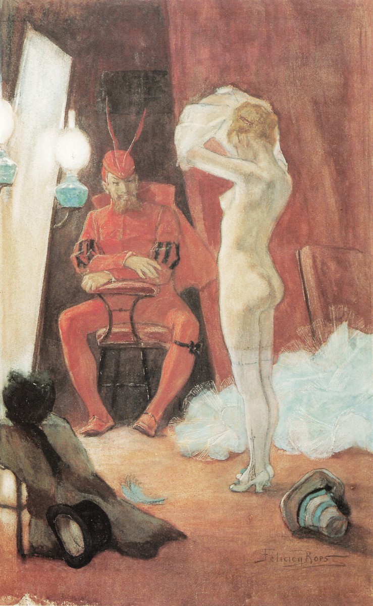 Behind the Scenes by Felicien Rops