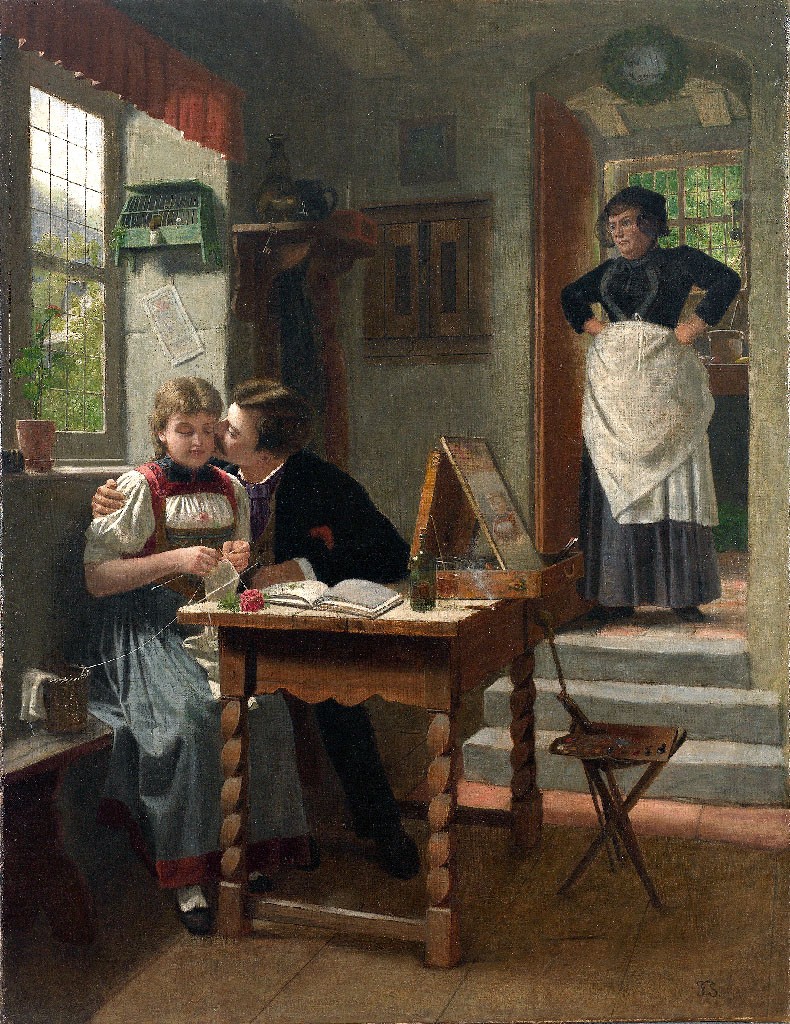 Painter kisses the model by Felix Schlesinger