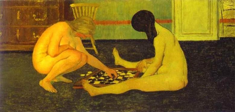 Naked Women Playing Checkers by Felix Vallotton