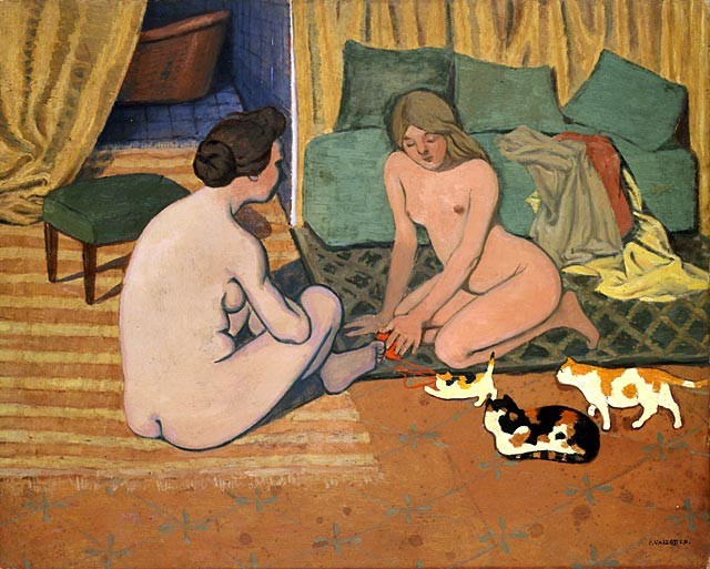 Naked Women with Cats by Felix Vallotton