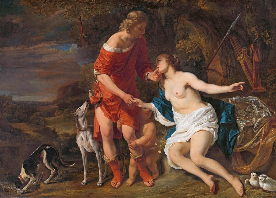 Venus and Adonis. by Ferdinand Bol