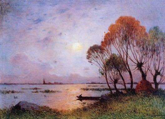 Sunset on the Grande Briere by Ferdinand du Puigaudeau