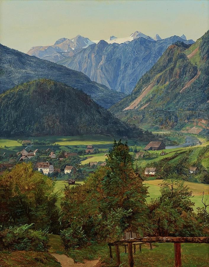 The Dachstein From the Sophien Double View Near Ischl by Ferdinand Georg Waldmüller