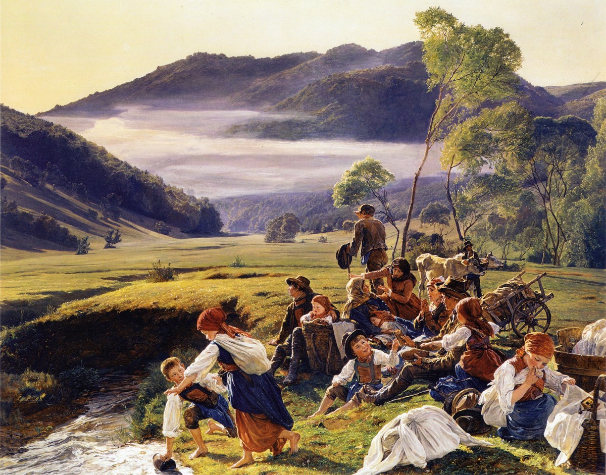 The pilgrims resting by Ferdinand Georg Waldmüller