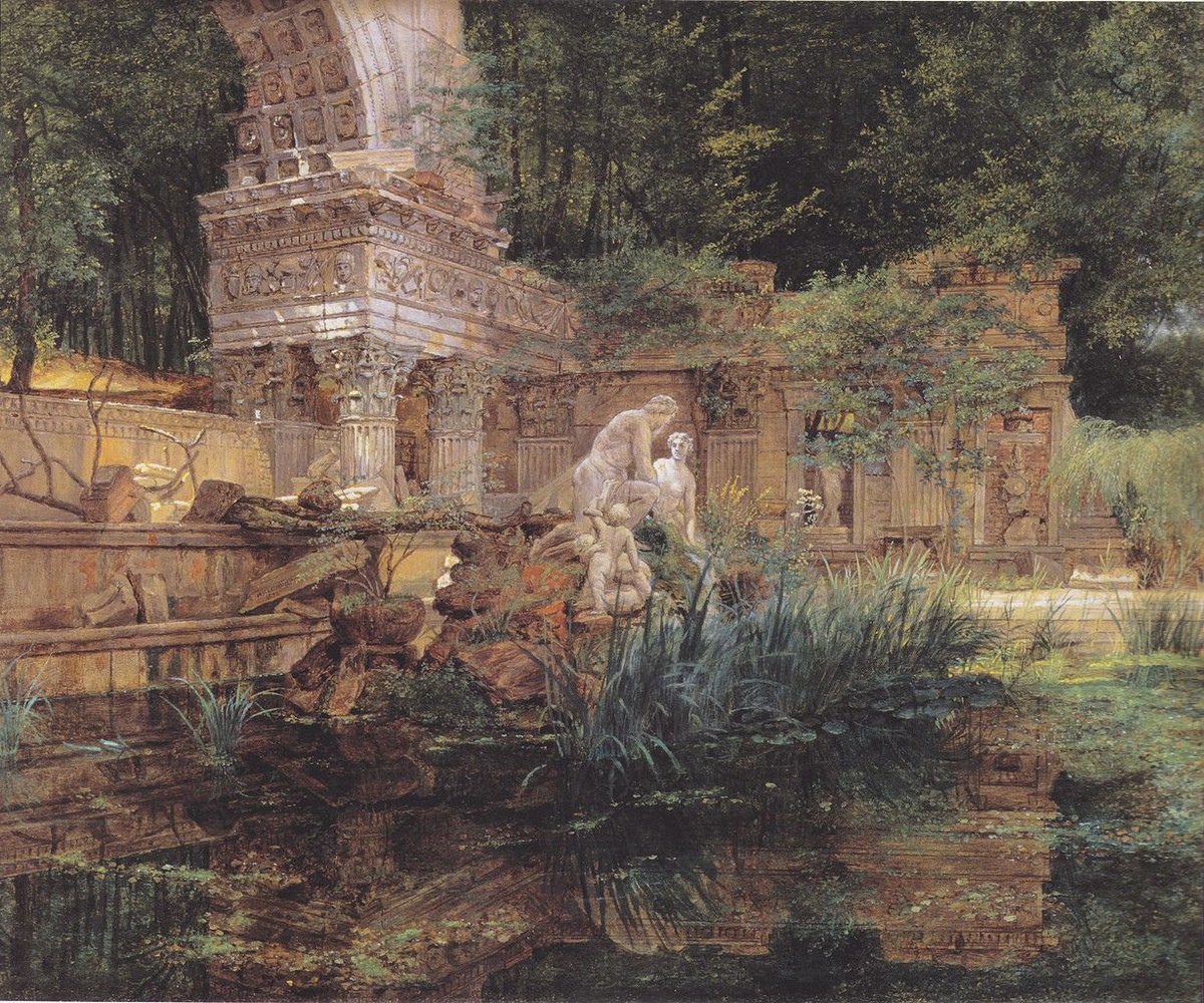 The Roman ruins in Schoenbrunn by Ferdinand Georg Waldmüller