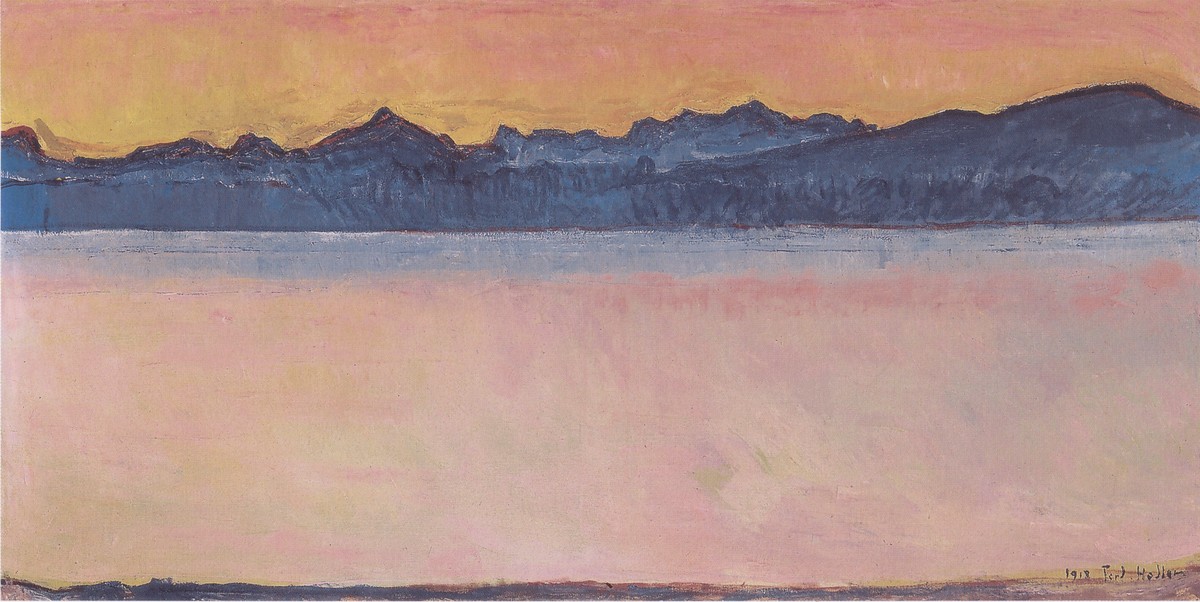 Lake Geneva with Mont Blanc at dawn by Ferdinand Hodler