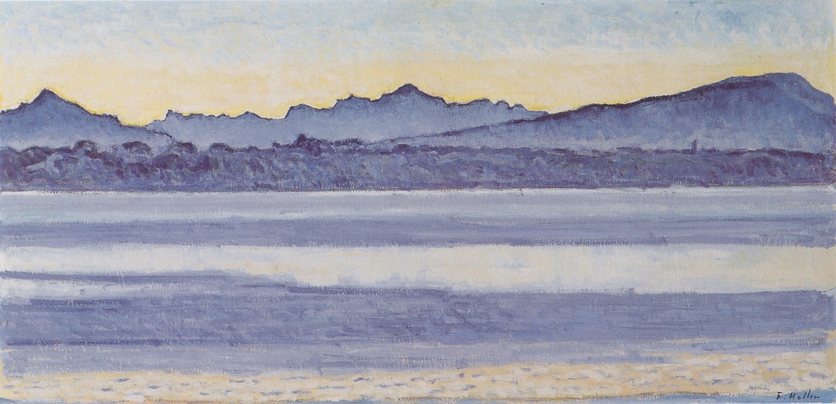 Lake Geneva with Mont Blanc in the morning light by Ferdinand Hodler