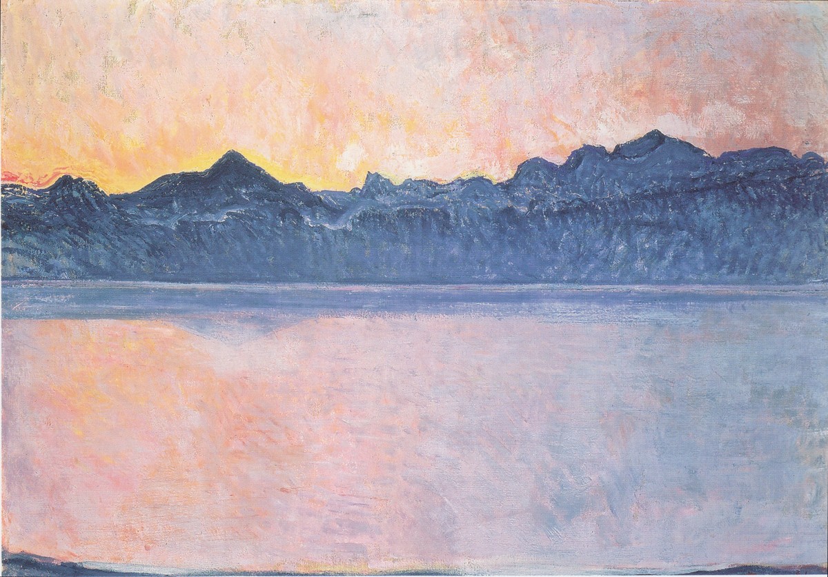 Lake Geneva with Mont Blanc in the morning light by Ferdinand Hodler