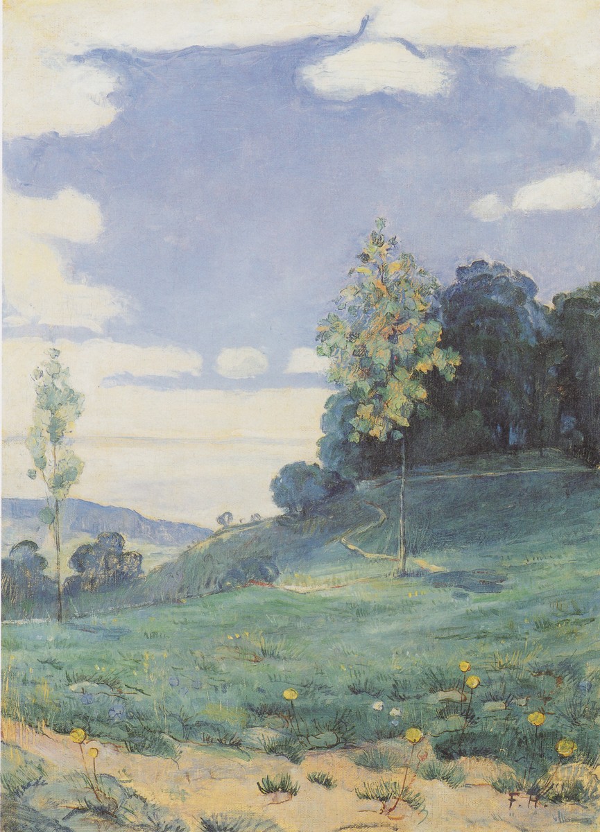 Landscape with two small trees by Ferdinand Hodler