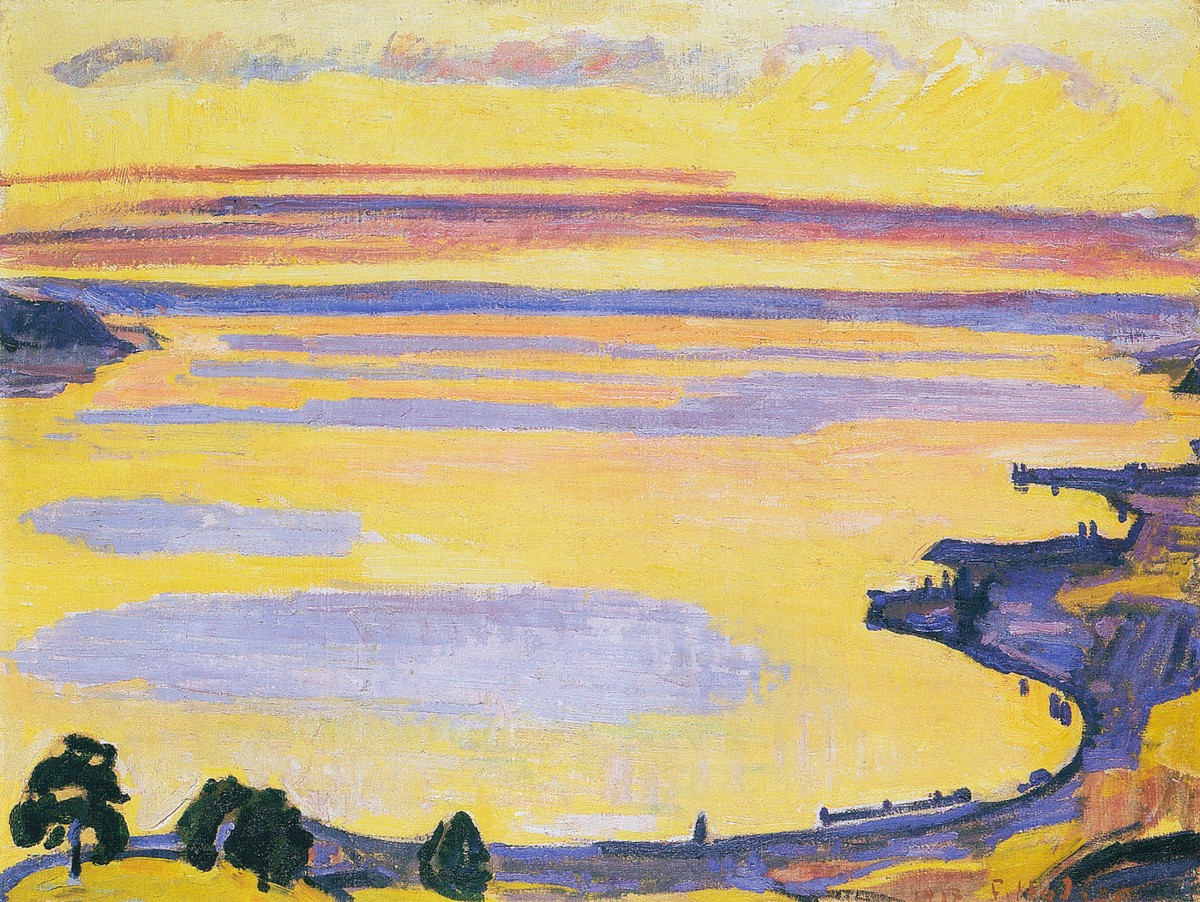 Sunset on Lake Geneva from the Caux by Ferdinand Hodler